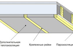 Схема теплоизоляции потолка